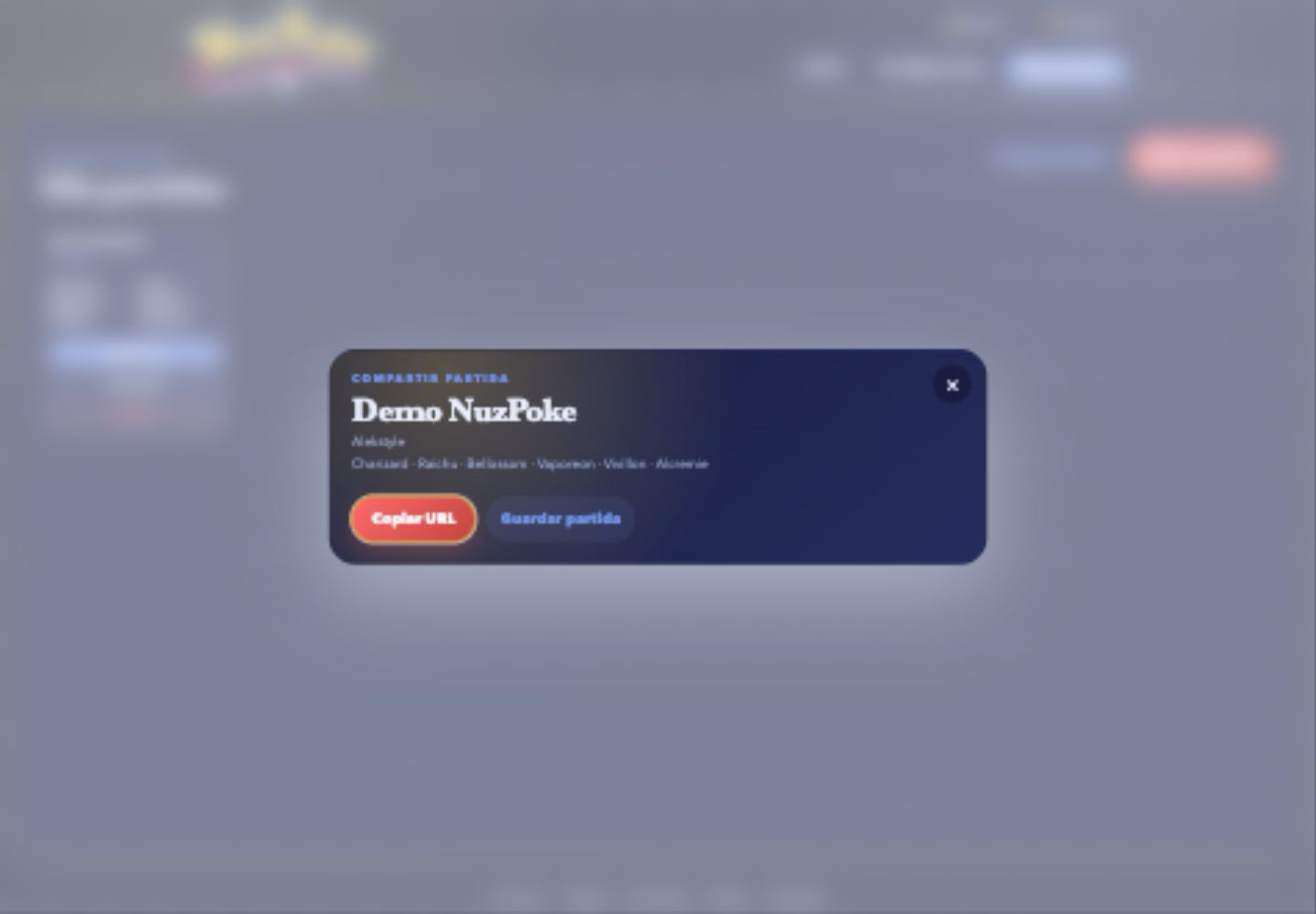 NuzPoke sharing and recovery dialog
