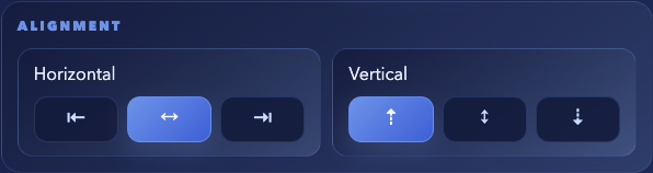 Individual horizontal and vertical alignment controls