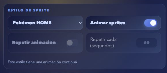 Controles individuales de estilo, animación, repetición e intervalo
